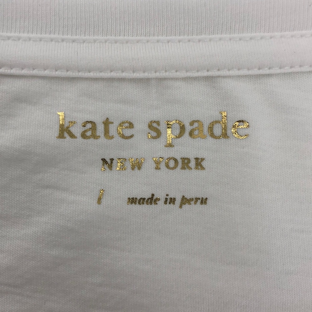 Kate Spade White Main Squeeze Short Sleeve Tee - Picture 6 of 8